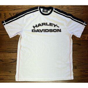 Vintage Harley Davidson Box Tee Men’s Size M Print Logo Side Stripe